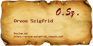 Orvos Szigfrid névjegykártya